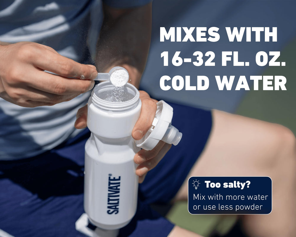 Saltivate High Sodium Electrolytes in use during outdoor workout for hydration
