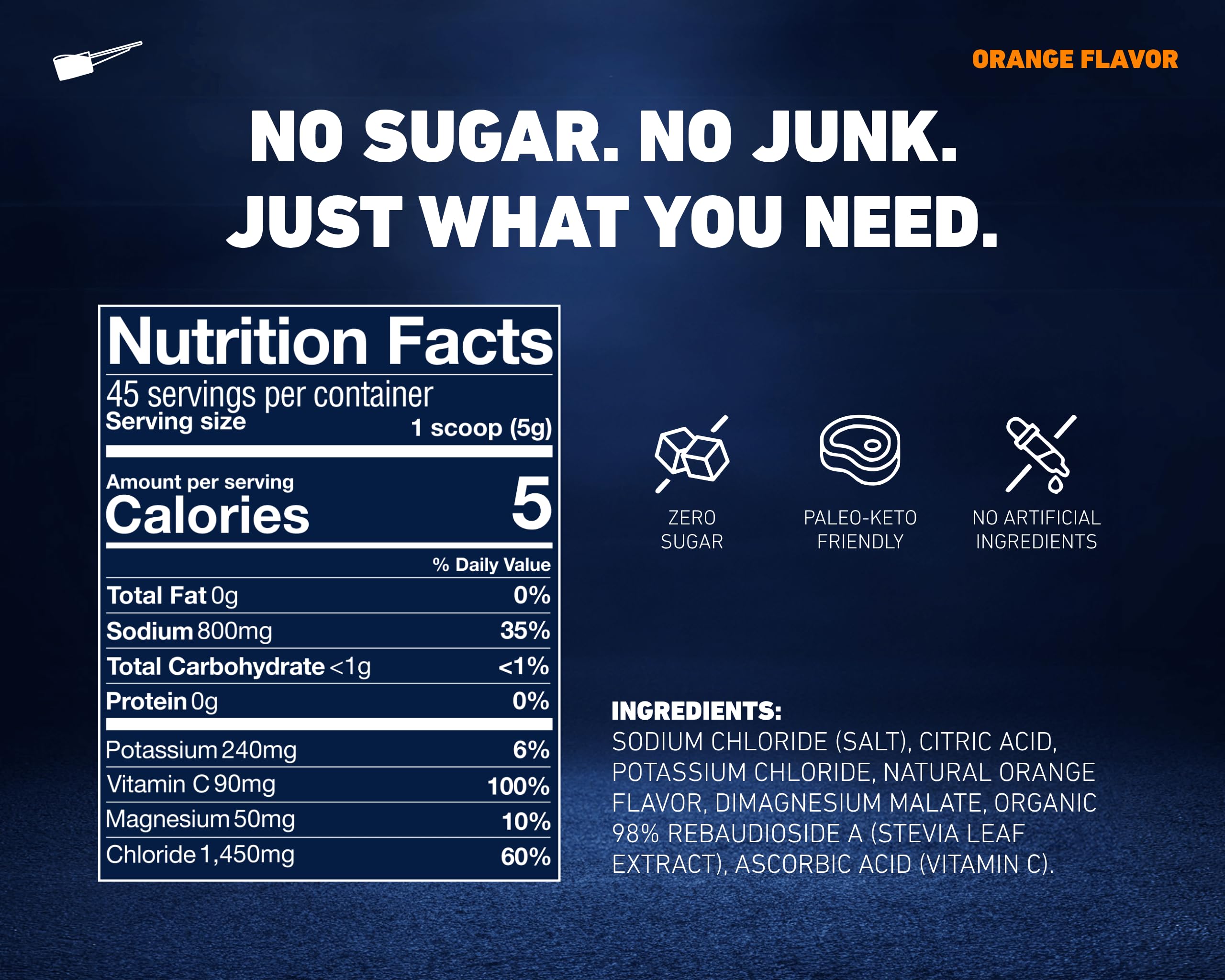 Saltivate orange electrolyte scoop dispensing simplifies daily hydration during training