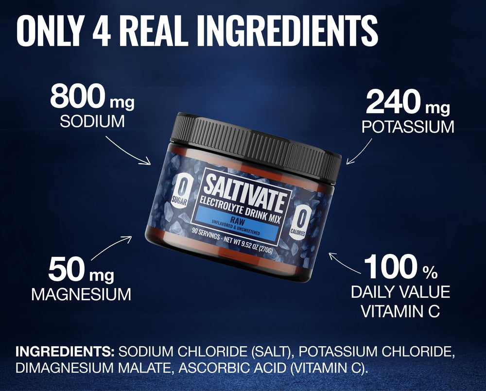 Saltivate Raw Electrolytes being poured into water for easy mixing