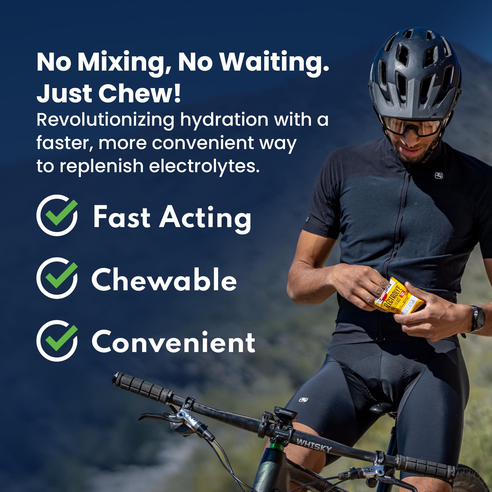 SaltStick Electrolyte FastChews watermelon packaging highlights convenient hydration on the move