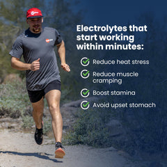 SaltStick FastChews peach packets illustrate convenient single-serving hydration during training.