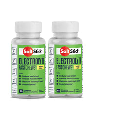 SaltStick Fastchews lemon-lime bottle for quick electrolyte replacement during workouts.