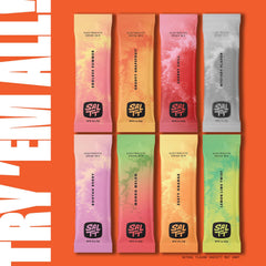 SALTT fruit flavor variety display highlights flavor options.