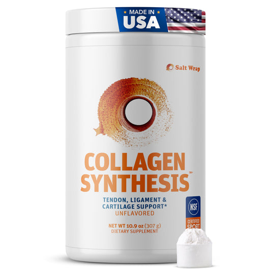 SaltWrap Collagen Synthesis bottle front for joint support use.