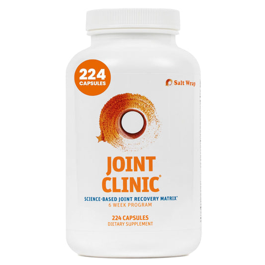 SaltWrap Joint Clinic bottle front with label for daily joint support
