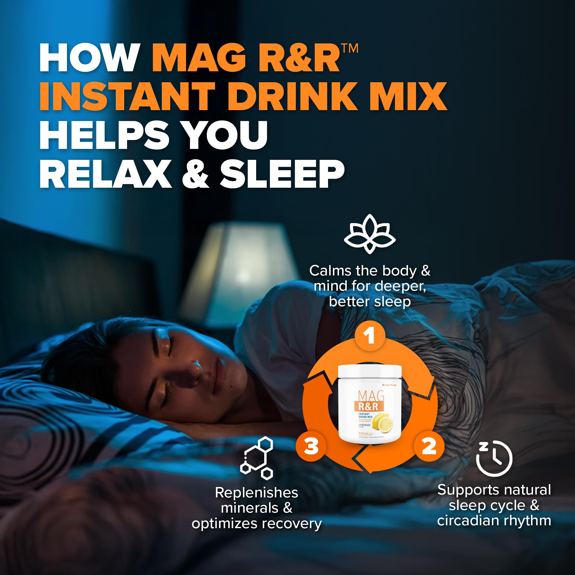 SaltWrap Mag R&R glass with prepared drink emphasizing FiberSMART digestion support.