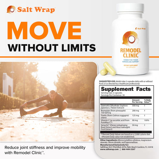 SaltWrap Remodel Clinic capsules ready for daily joint care
