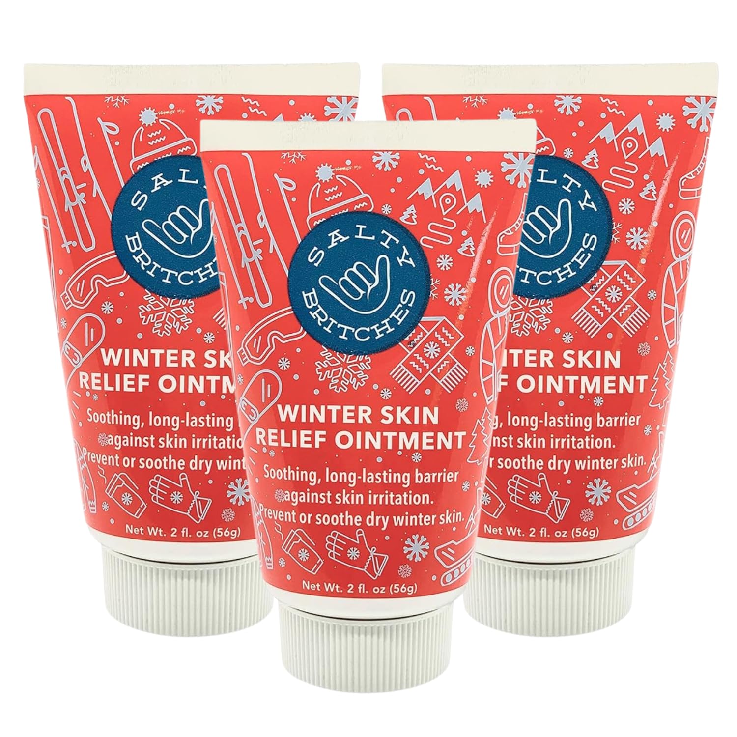 Salty Britches berry scented anti-chafing ointment tube easing skin friction during runs