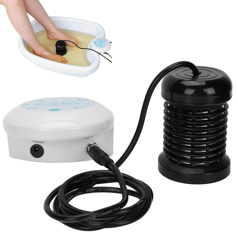 Saluaqui Ionic Foot Bath Machine front view shows compact home-use design.