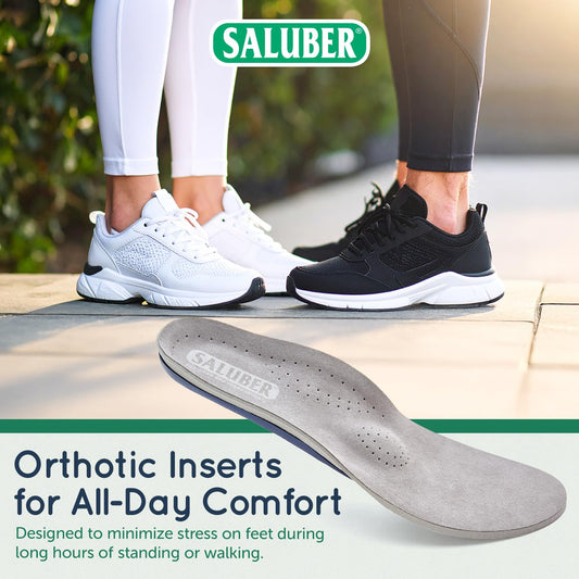 Saluber arch-support insole providing improved foot alignment for daily activities.