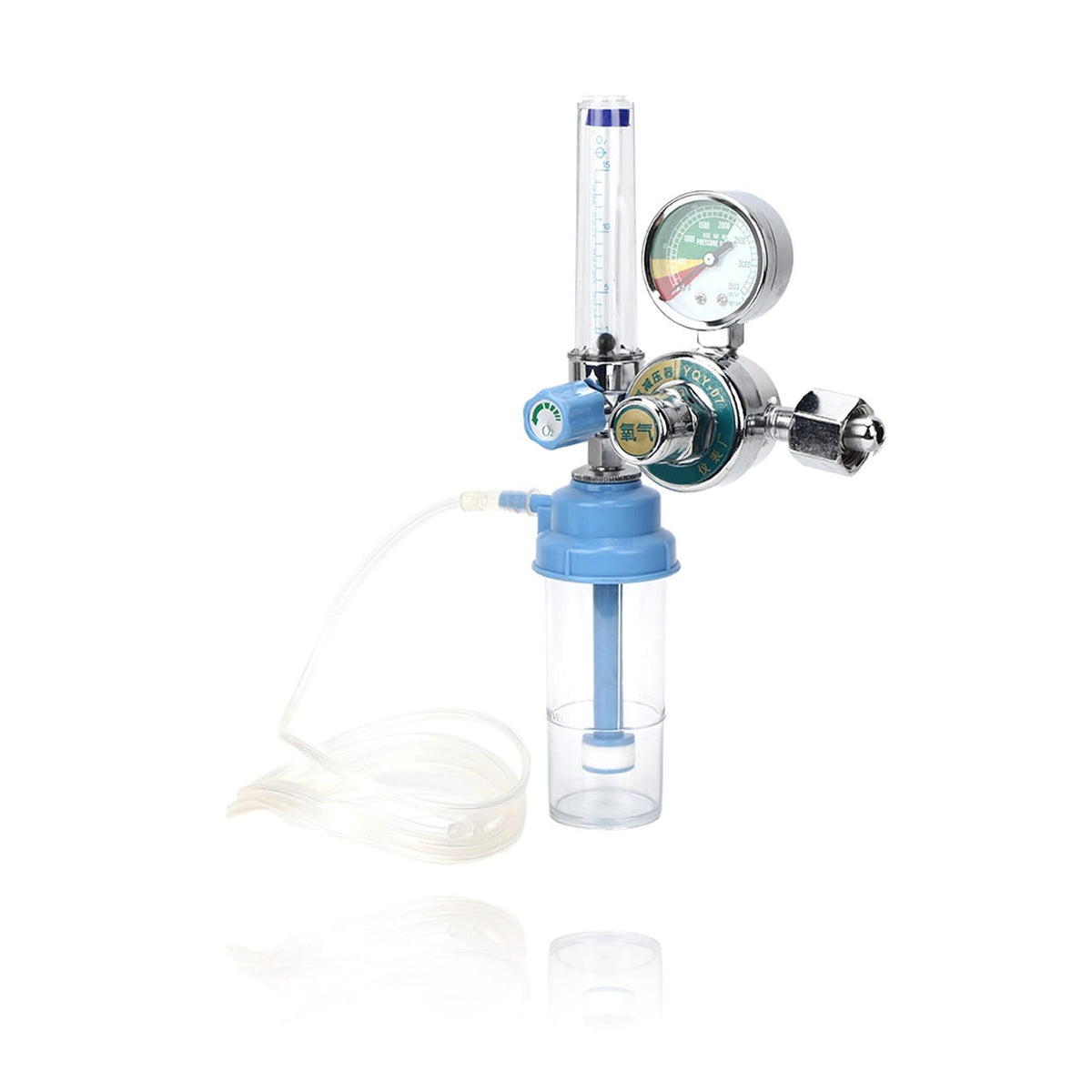 SALUTUYA air regulator with oxygen meter dial for precise readings at home or clinic