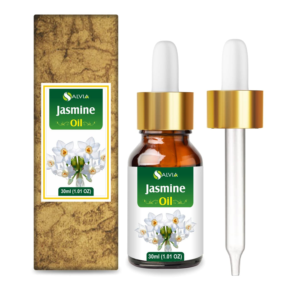 Salvia Jasmine Oil cosmetic grade bottle with dropper for skincare.