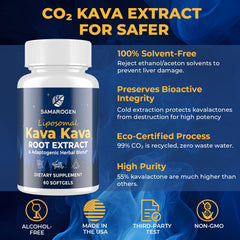 Samarogen Kava Kava Capsules with Ashwagandha blend supports stress resilience