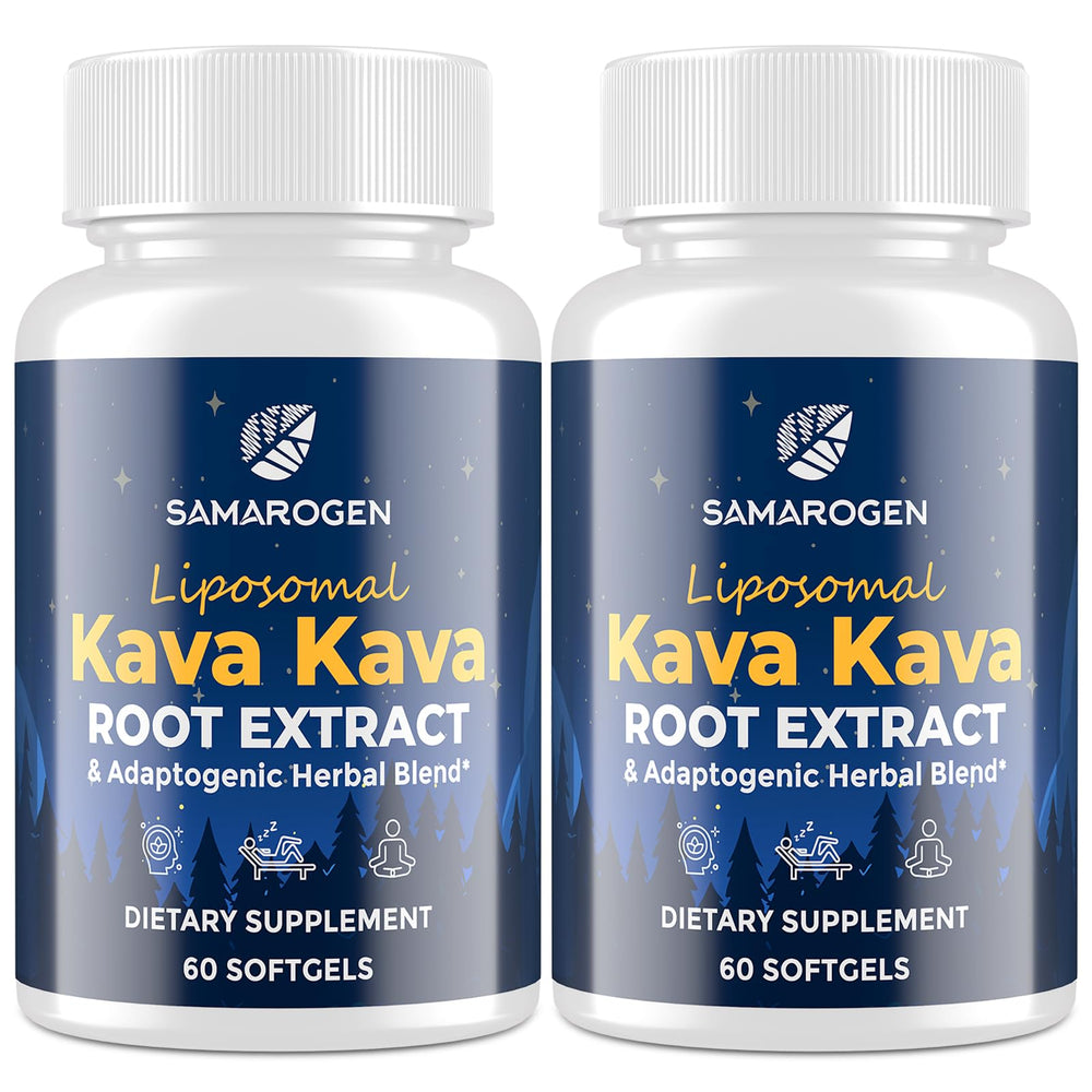 Samarogen Kava Kava Capsules bottle, ideal for calming evenings and restful sleep
