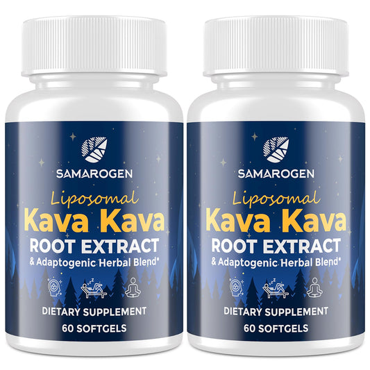 Samarogen Kava Kava Capsules bottle, ideal for calming evenings and restful sleep