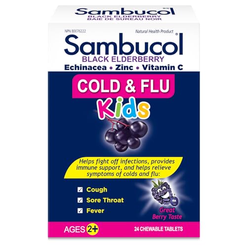 Sambucol package highlighting elderberry formula and natural ingredients