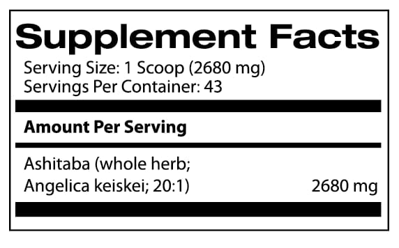 Samsara Herbs Ashitaba extract powder with spoon for convenient mixing