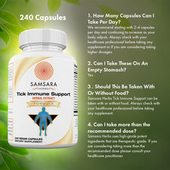 Samsara Herbs Tick Immune packaging box conveying potency and non-GMO quality