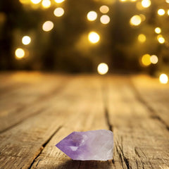 SAMSARI amethyst crystal decor, calming accents suitable for home or office spaces.
