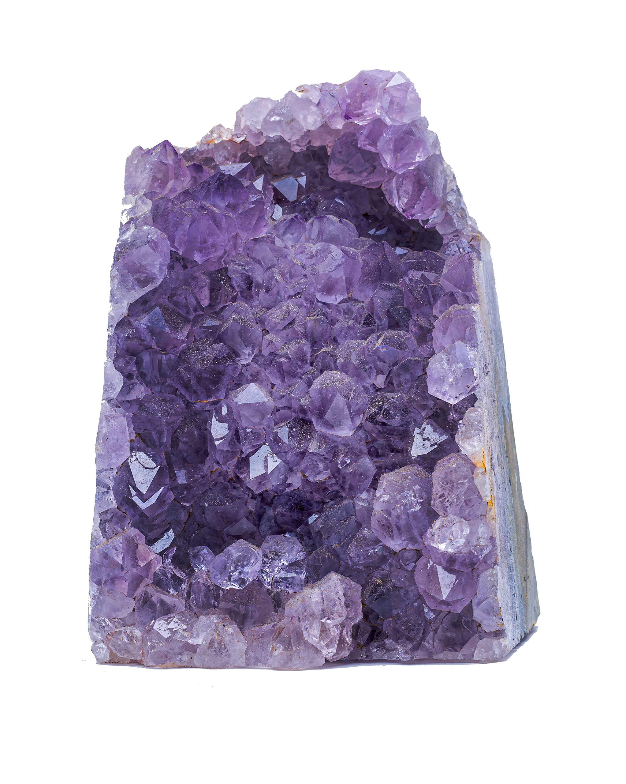 SAMSARI amethyst geode top view reveals facets and sparkle.