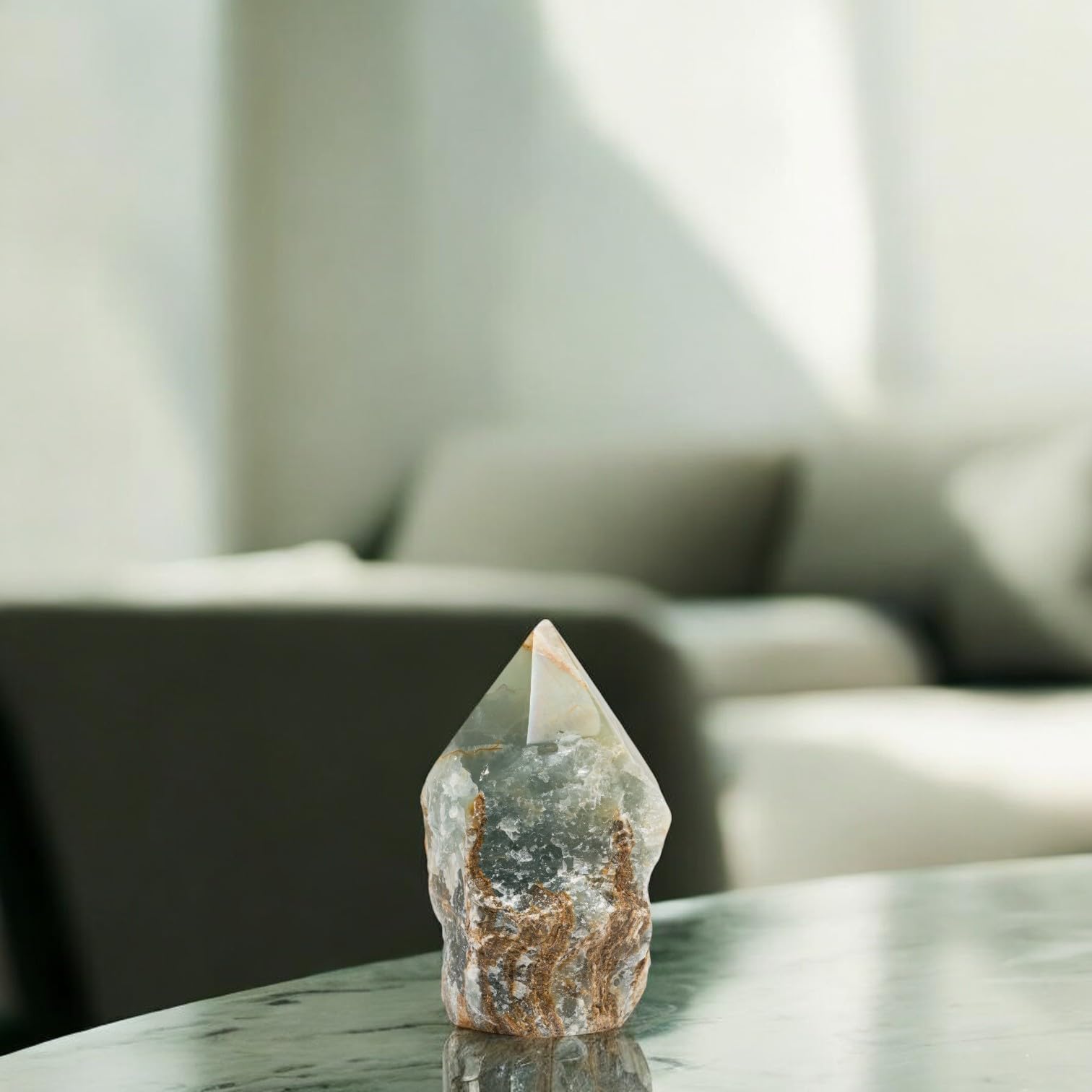 SAMSARI Blue Onyx crystal points for yoga practice and focus