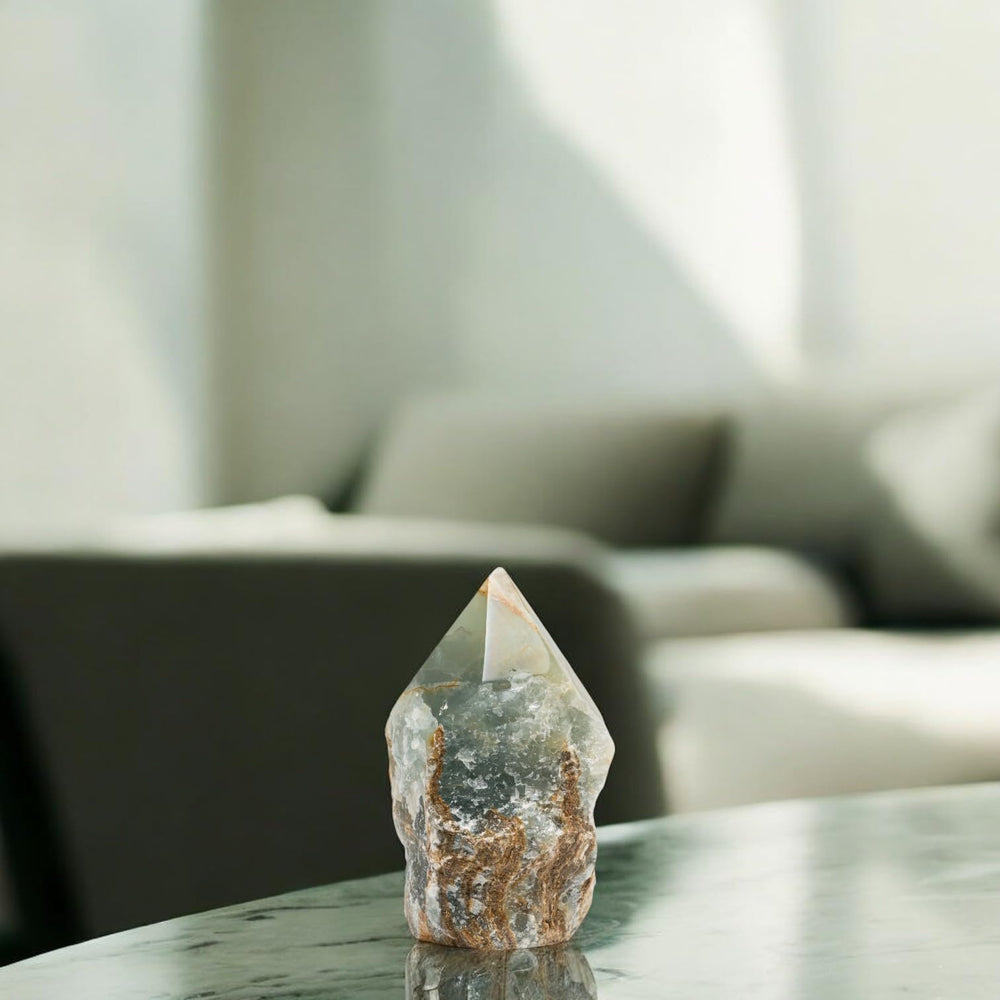 SAMSARI Blue Onyx crystal points for yoga practice and focus