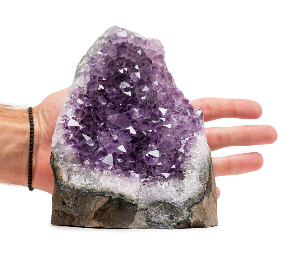 SAMSARI large amethyst cluster, rich purple hues for serene home decor.