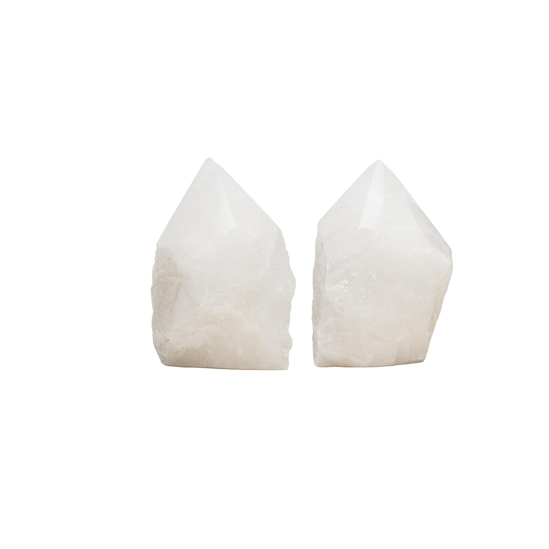 SAMSARI Milky Quartz Points closeup for calming meditation focus.