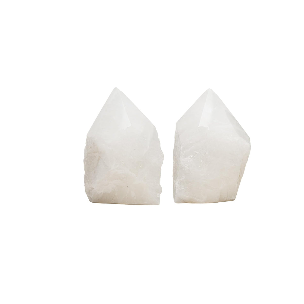 SAMSARI Milky Quartz Points closeup for calming meditation focus.
