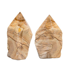SAMSARI Picture Jasper crystal point pair for meditation and grounding energy