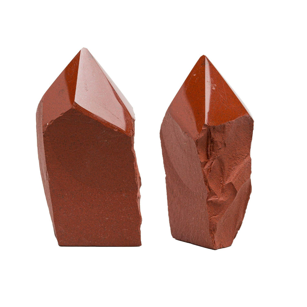 SAMSARI Red Jasper points closeup polished surface for grounding energy