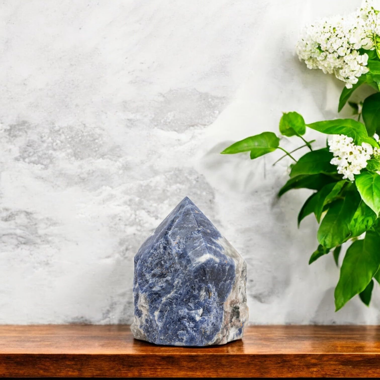 SAMSARI sodalite portable crystal points for on-the-go practice.