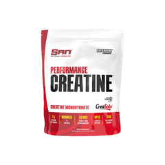 SAN Performance Creatine jar showing micronized powder for fast, easy dosing