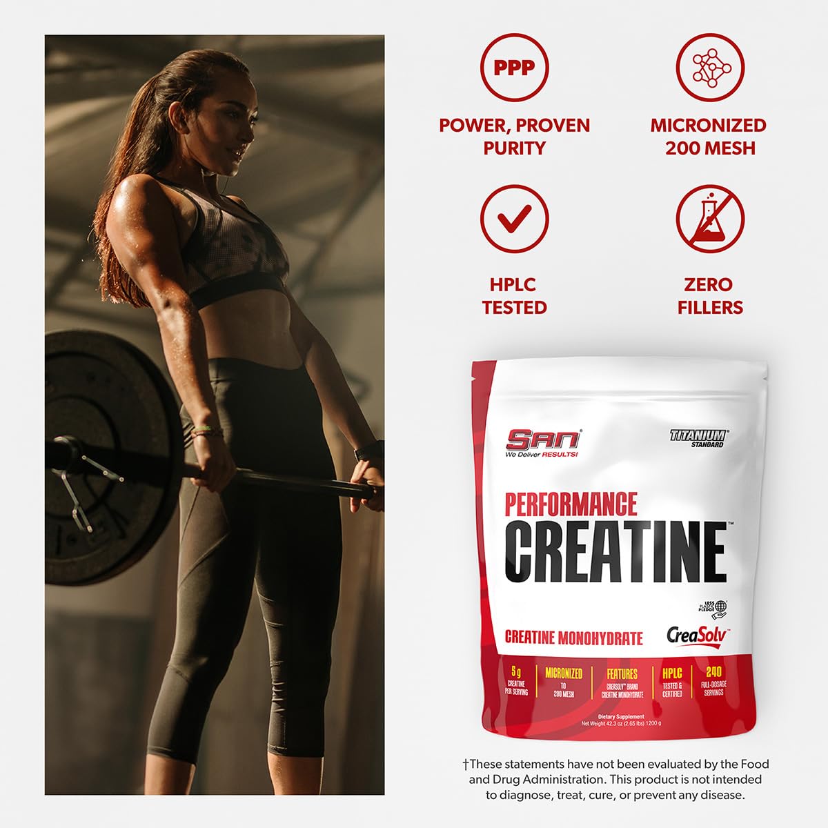 SAN Performance Creatine powder dissolving quickly in liquid