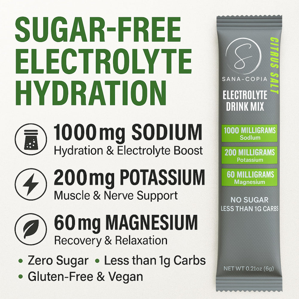 SANA-COPIA electrolyte powder dissolving in water for rapid hydration
