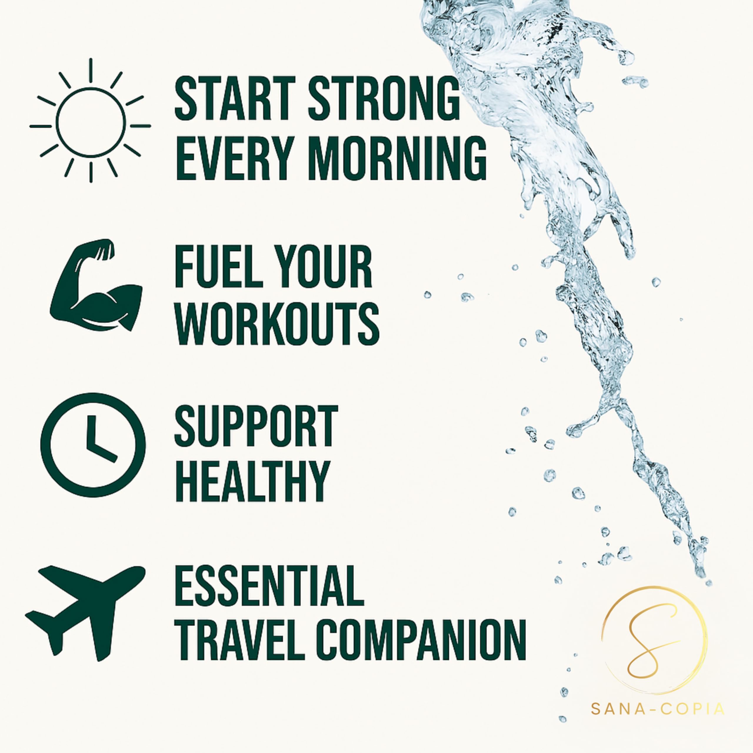 SANA-COPIA lemon-lime drink after mixing, refreshing hydration support