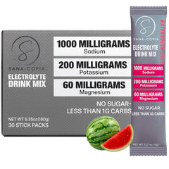 SANA-COPIA Watermelon Salt drink-mix packet ready for quick hydration before workouts.
