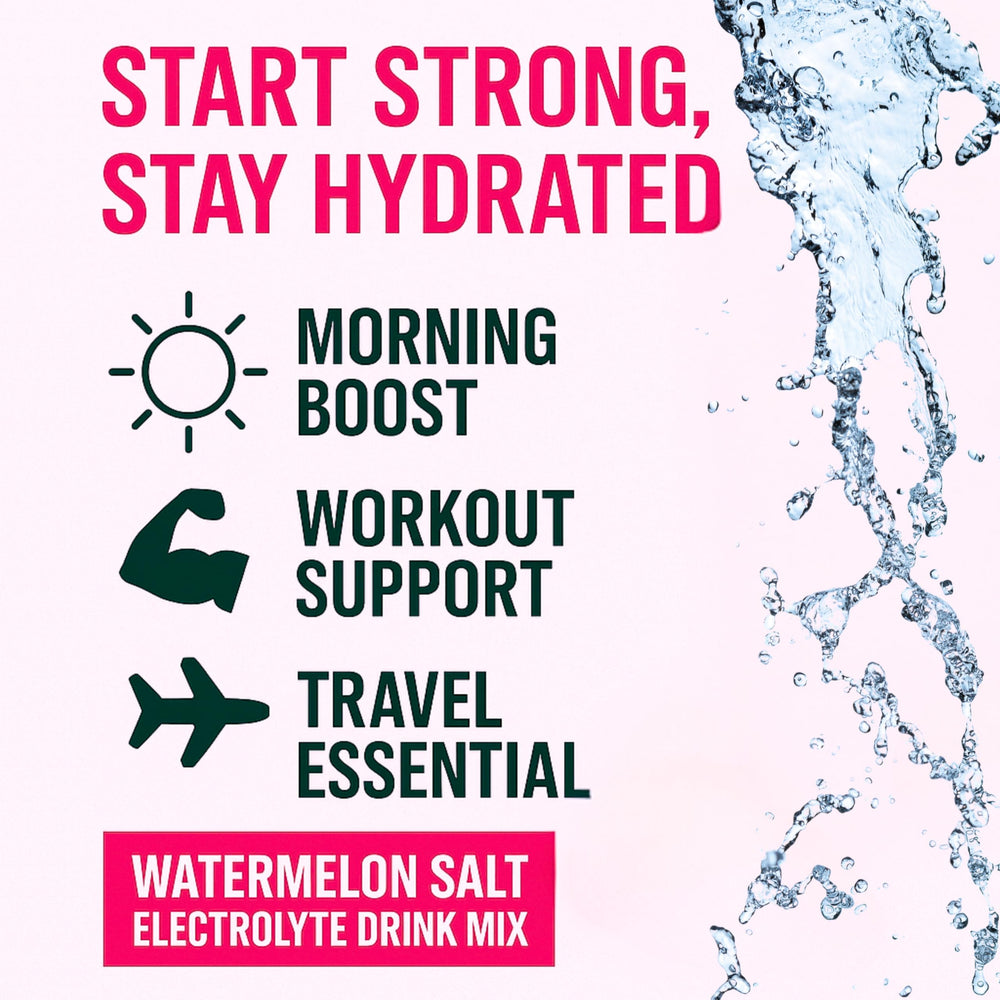 SANA-COPIA Watermelon Salt drink mix powder dissolving in water for fast refreshment.