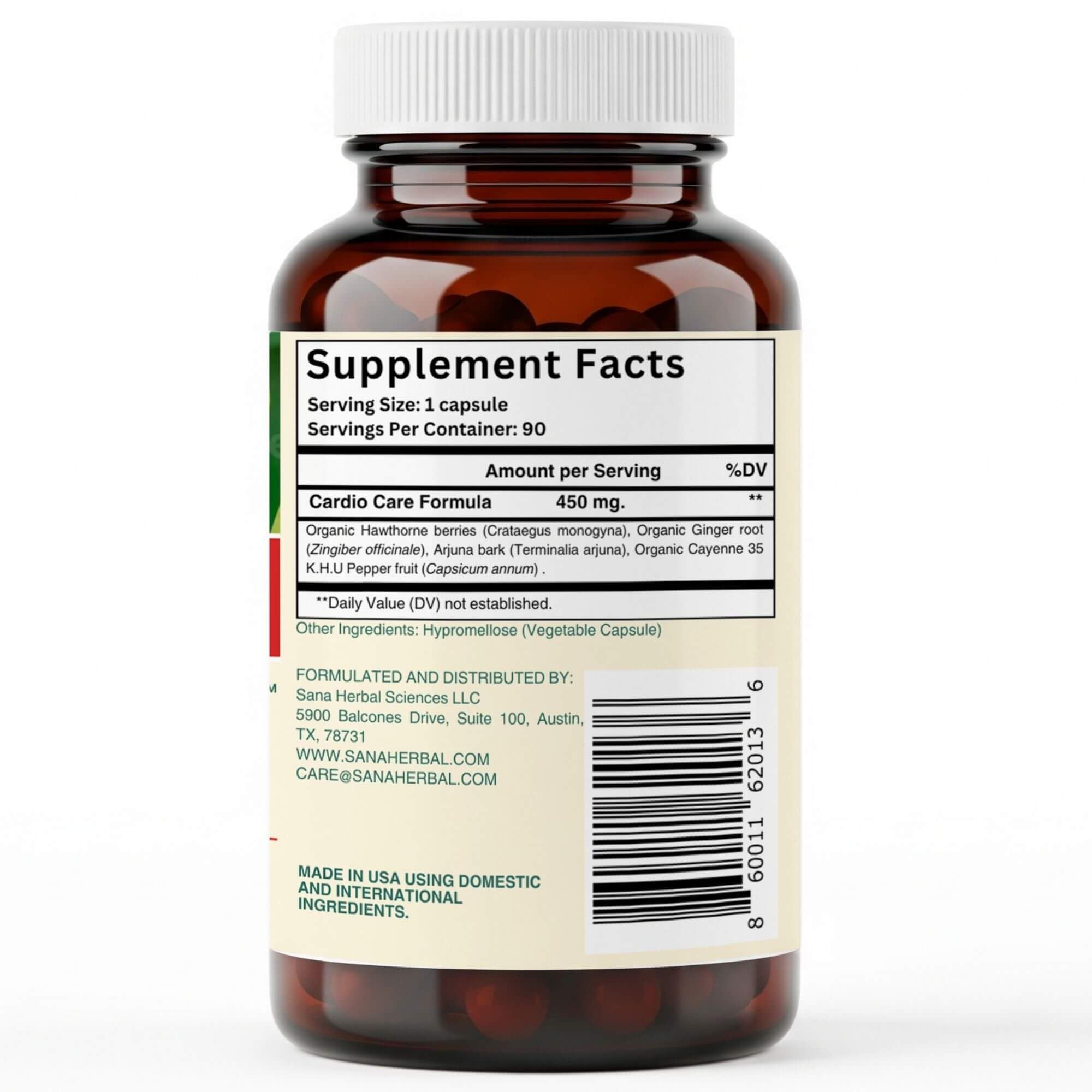 Sana Herbal Sciences Artery Plaque Removal Formula bottle with water for intake