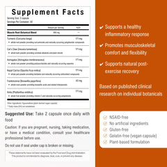Sana Muscle Root label closeup highlights botanical ingredients for joint comfort