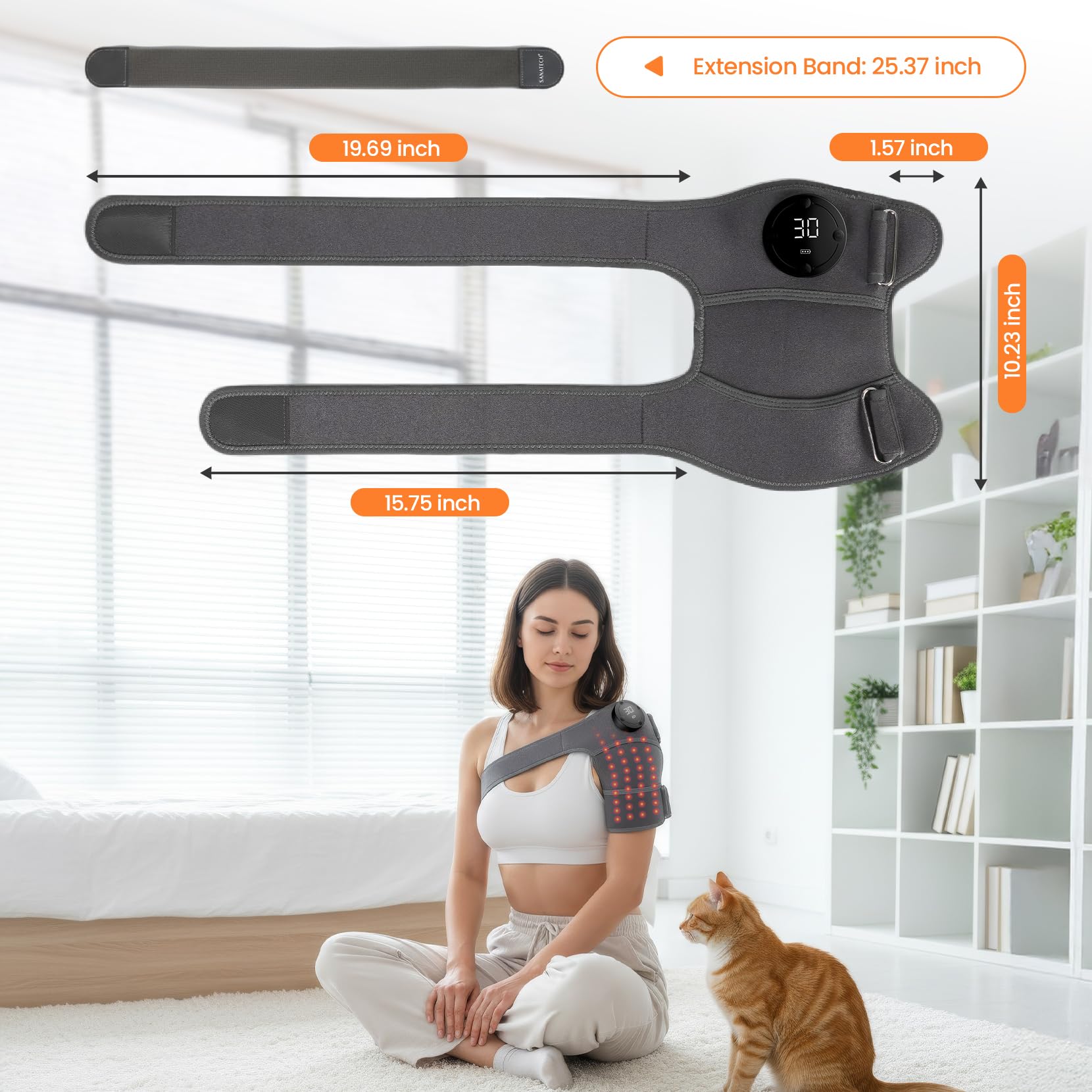 SanaTech compact cordless unit, bag-friendly portability for on-the-go therapy.