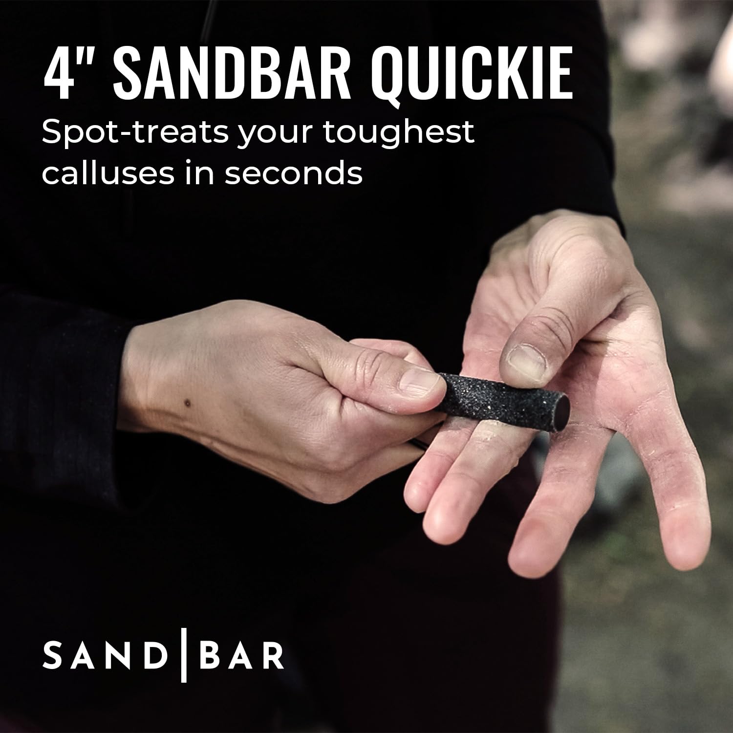 SandBar callus care kit highlighting smooth finish on hands