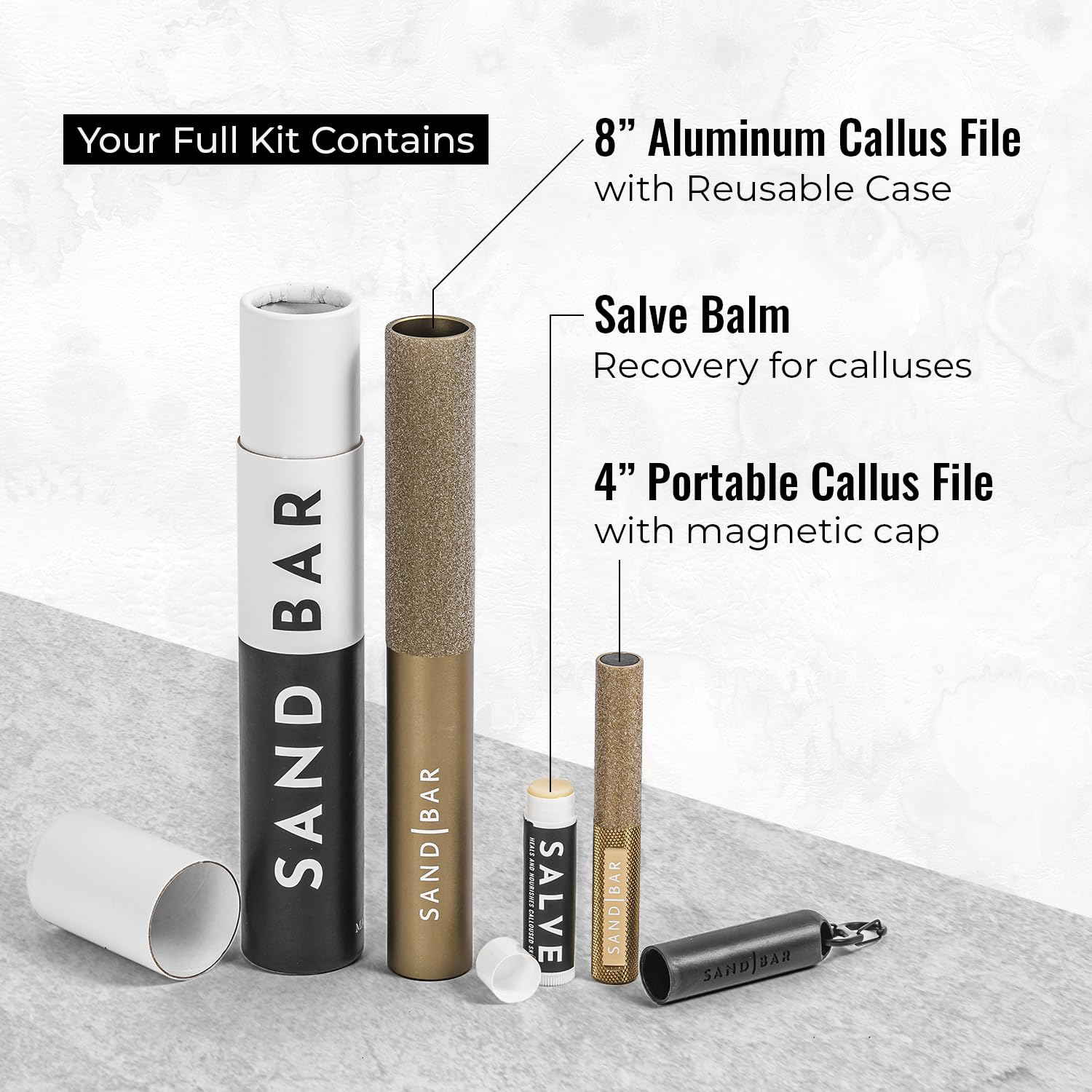 SandBar gold bundle packaging emphasizes premium hand foot care