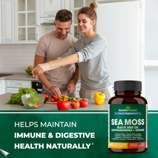 SANDHUHERBALS Black Seed Oil capsules close-up highlights antioxidant support.