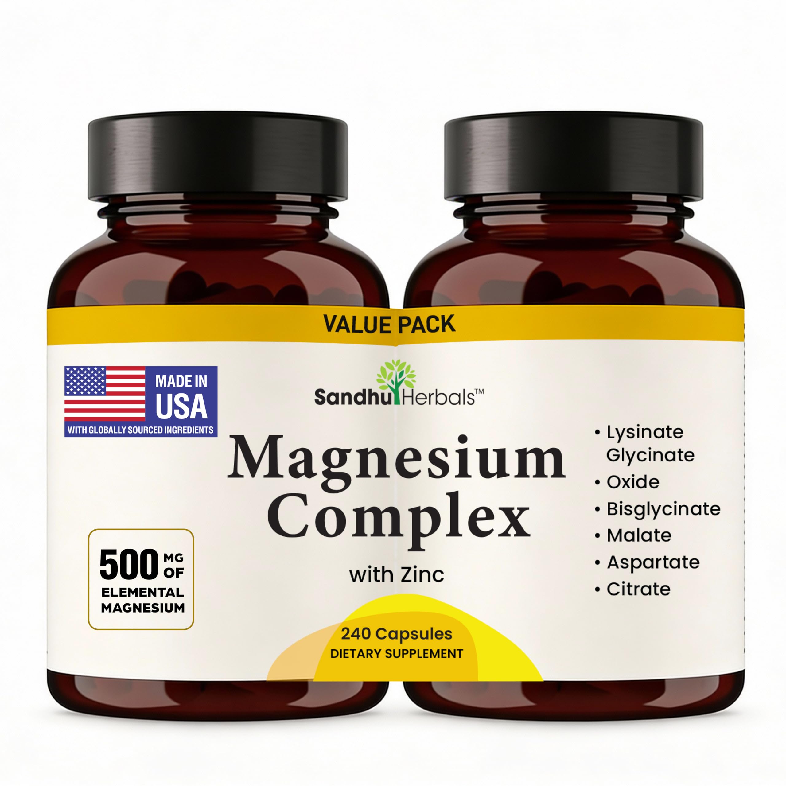 SANDHUHERBALS Complete Magnesium bottle front for daily mineral support