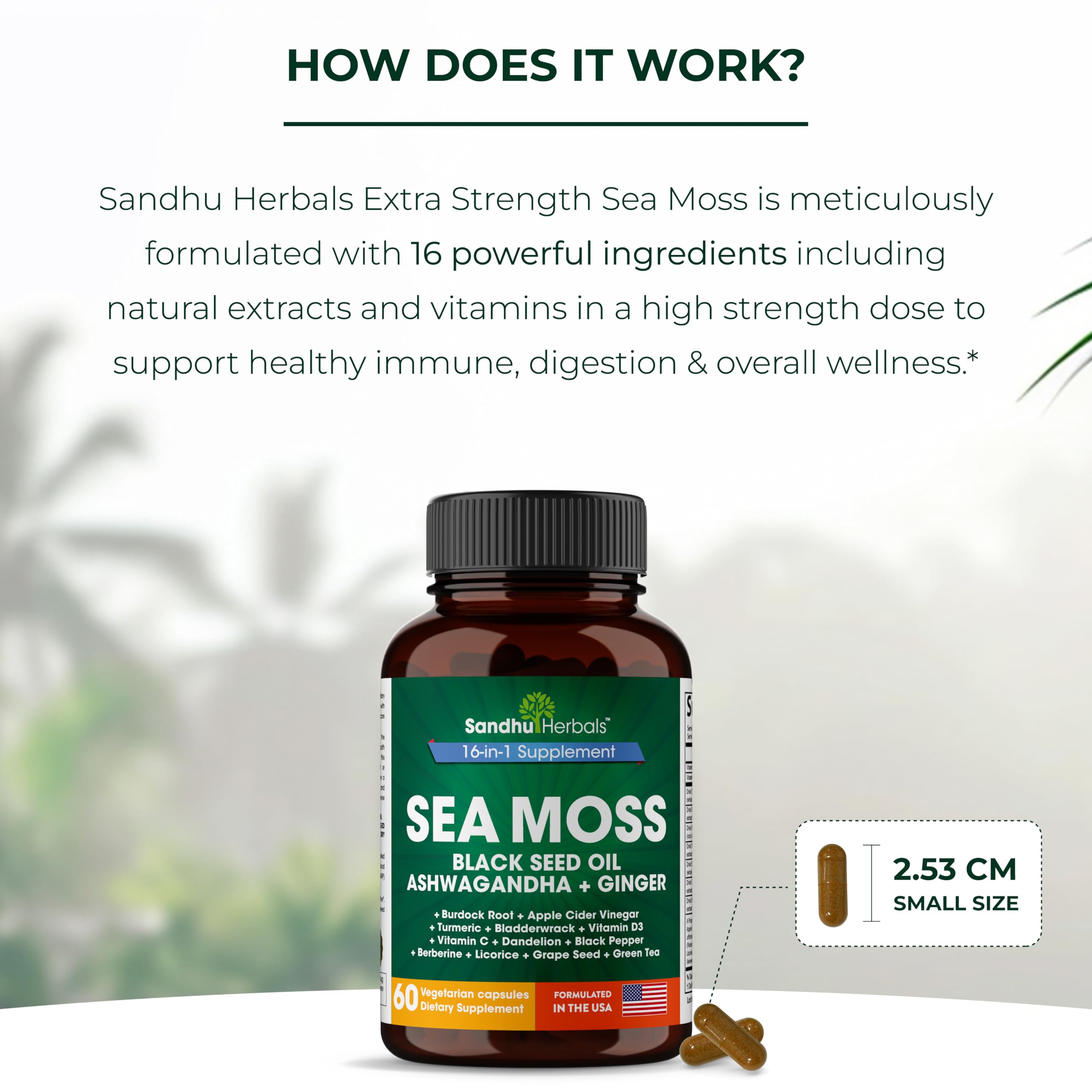 SANDHUHERBALS Irish Sea Moss powder emphasizes wildcrafted wellness.