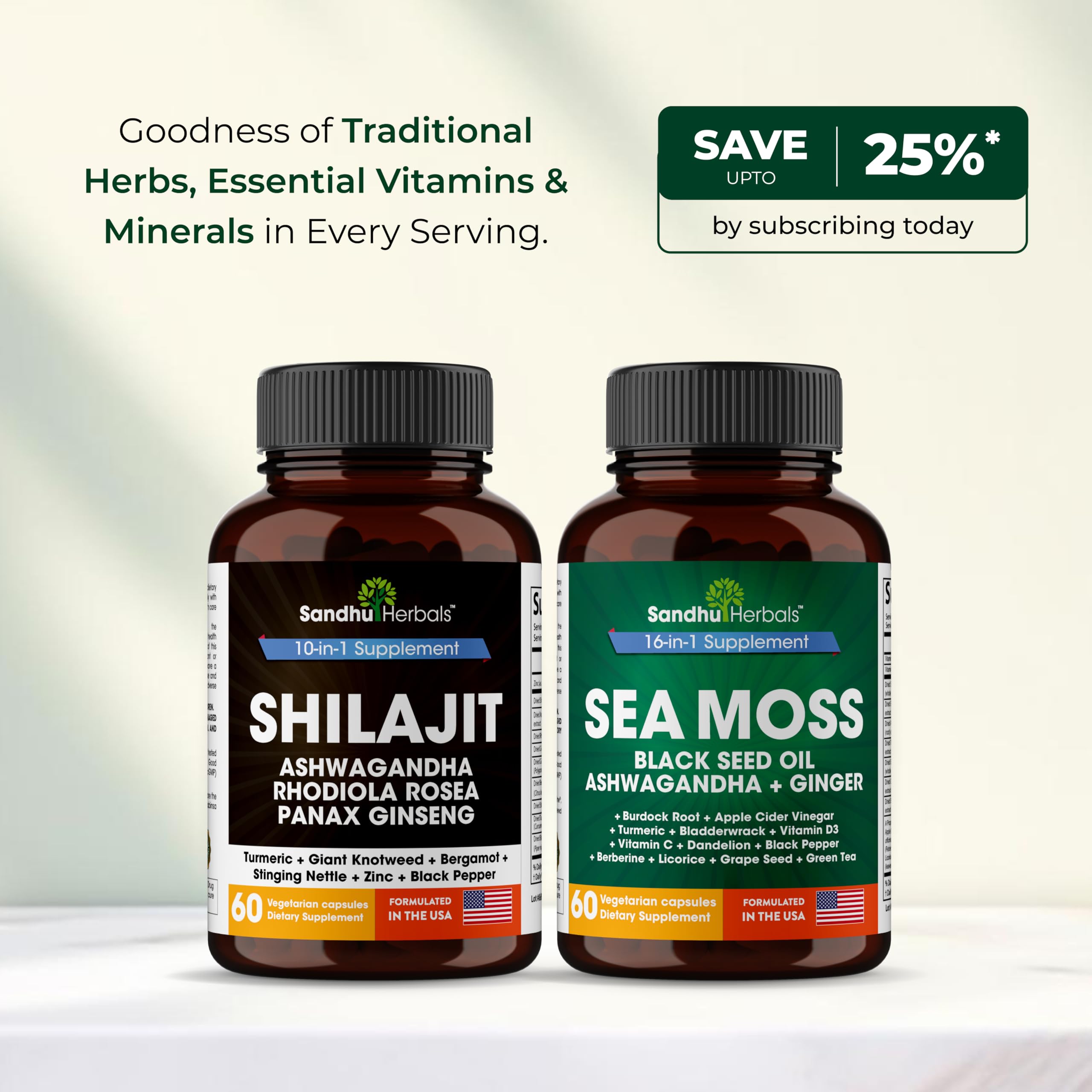 SandhuHerbals Packaging box front showcases natural ingredients and quality.