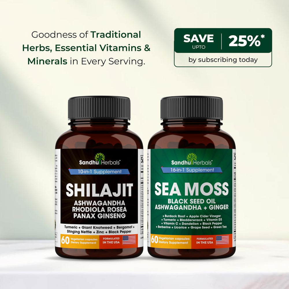 SandhuHerbals Packaging box front showcases natural ingredients and quality.