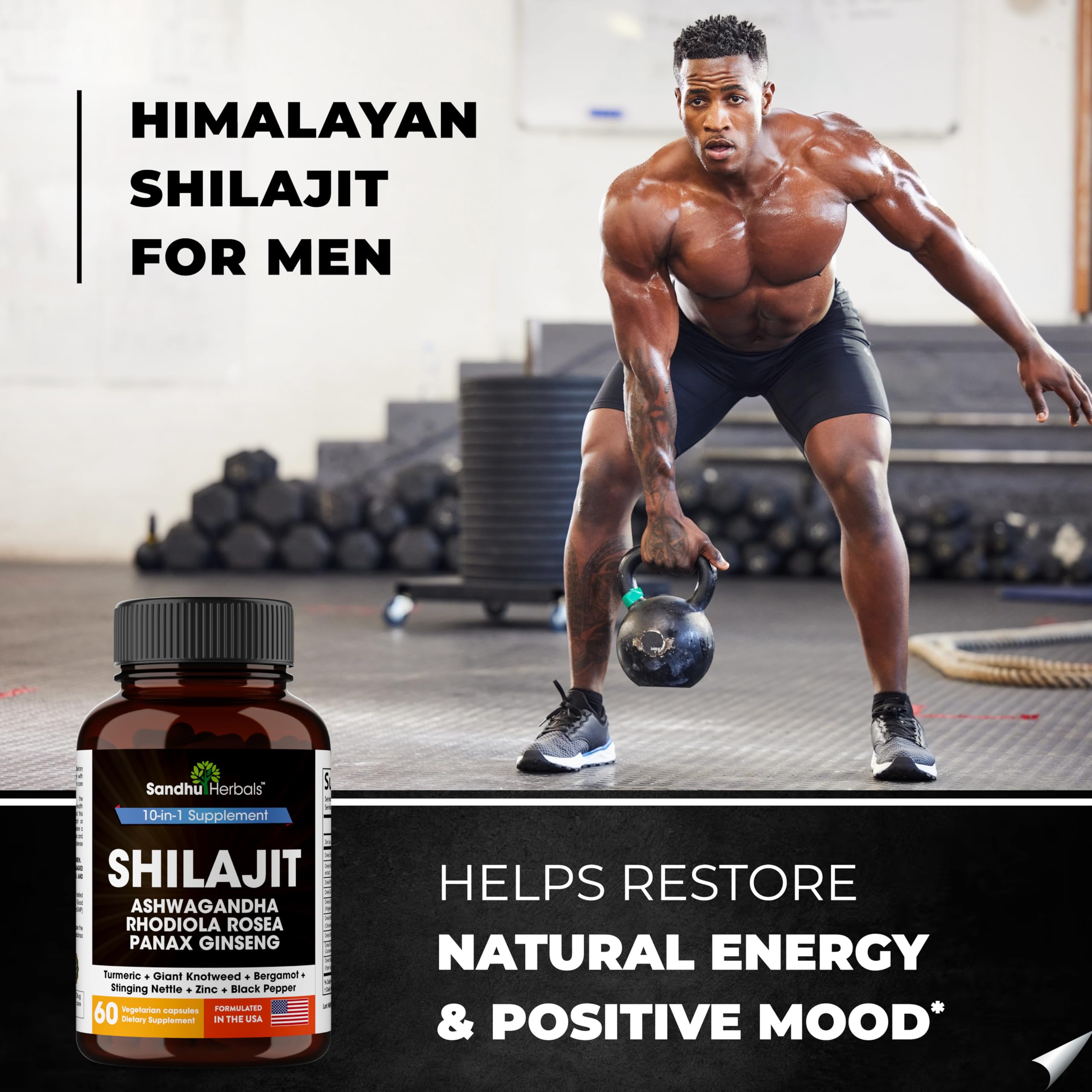 SANDHUHERBALS Shilajit capsules close-up highlighting convenient daily dosage.