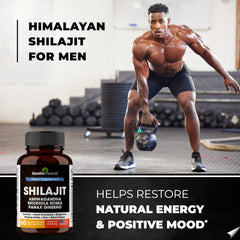 SANDHUHERBALS Shilajit capsules close-up highlighting convenient daily dosage.